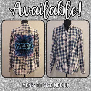 Hesh inspired upcycled bleached flannel